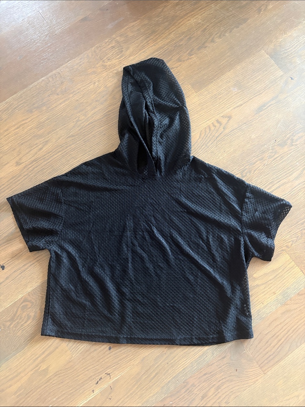 Sheer Black Mesh Hooded Crop Top - rave clothing